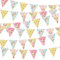 EASY JOY 5 PCS Tea Party Garland Floral Bunting Garden Party Decorations Hanging Floral Triangle Flag for Spring Afternoon Tea Birthday Baby Shower Home Decoration