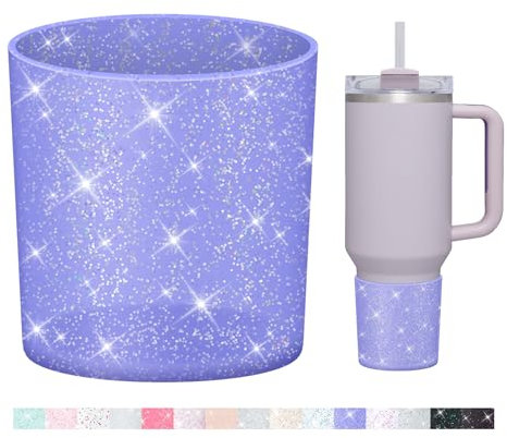 WUQID Bottes en silicone à paillettes compatibles avec Stanley Quencher H2.0 120 ml, 850,5 g, 591 ml et IceFlow Flip 850,5 g, 591 ml, gobelets antidérapants
