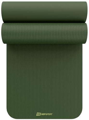 Hop-Sport Gymnastikmatte 190 x 60 cm x 1 cm, Sportmatte - gelenkschonend & rutschfest, Fitnessmatte aus NBR-Schaumstoff + Tragegurt- WILD SPRUCE