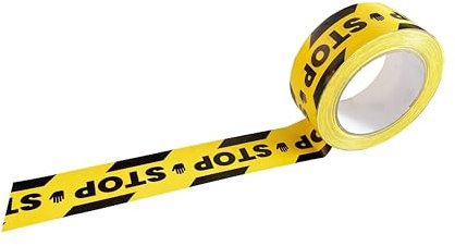 Ruban adhésif 33m STOP - noir/jaune