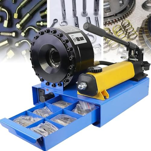 DPQYJPP Macchina per Crimpare Tubi Idraulici, Strumento di Crimpatura per Tubi Idraulici Portatile, Pressa per Tubi Portatile Macchina per Crimpare Tubi, con 7 Set di Matrici