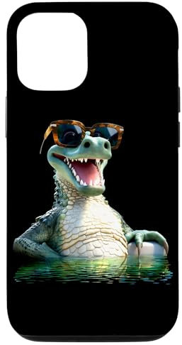 Krokodil mit Sonnenbrille Alligator Reptilien Kroko Krokodil Hülle für iPhone 15
