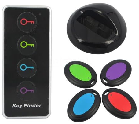 Key Finder with Light Remote Control Finder Locator with 4 Tracker Tag for Keys Cane Wallet Remote Control