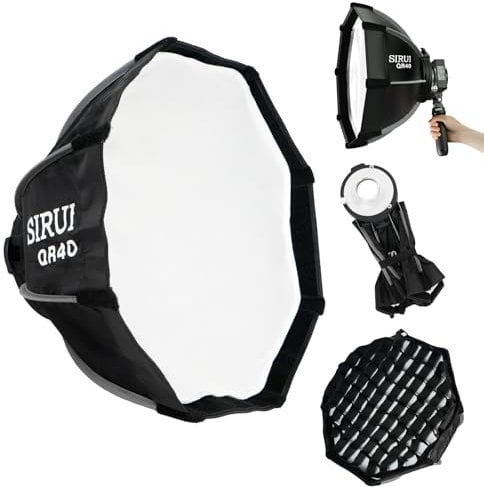 SIRUI 40cm Mini Softbox con Configuración Rápida, Plegable, con Difusor y Rejilla, Liberación Rápida para la Luz Continua de Vídeo, Compatible con la Serie C150X - QR40