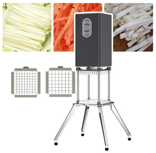 pedenencelia Tagliapatate Professionale Patatine Fritte,Tagliapatate Elettrico 600 W, con Lame 9 Mm E 12,2 Mm,Taglio Uniforme,Materiale Acciaio Inossidabile,per Patate,Carote,Melanzane,Cipolle,Black