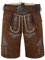 Spirit of Bavaria Trachten Lederhose Herren Kurz mit Gürtel - Kurze Trachtenhose - bayerische Trachtenlederhose - Oktoberfest Tracht Hose Dunkelbraun 507 Gr. 50