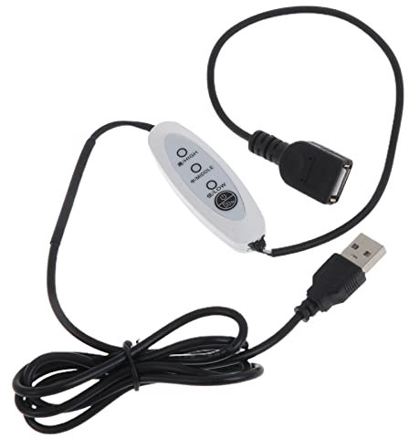 WOURRD 130cm Speed Controller Extender Cable Cord 5V USB Fan CPU GraphicsCard Computer Fan Speed-Control Wire 3-Gear Adjust