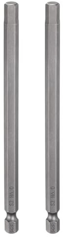 sourcing map 2pcs H6.0 Hex Head Drill Bit Wrench 6mm Metric Flat Tip 1/4 Hex Shank 200mm (8) Long Magnetic Hexagonal Screw Driver Socket Industrial Screwdriver Power Bits