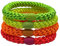 KKNEKKI L'ORIGINAL 4 Stück Haargummis, elastisch, geflochten, Armbänder, mehrfarbig (Neonrosa, Orange, Grün, Gelb)