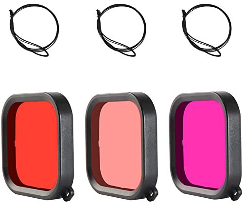 FitStill Set di filtri Tri-Color Dive (solo compatibile con custodia impermeabile FitStill per Go Pro Hero 13 / Hero 12 / Hero 11 / Hero 10 / Hero 9 Black Waterproof Case