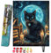 Bougimal Pintura por Números Adultos Animal con Pinceles y Pinturas Acrílicas - 40 x 50 cm, Sin marco, Gato negro 2