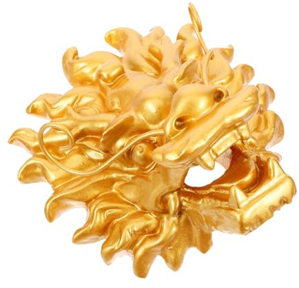 BESTonZON Fontaine Murale Extérieure De Tête De Dragon Dorée 13x15x8 Cm pour Jardin Et Villa Robinet De Fontaine Décoratif Murale Point d'eau Extérieur Apaisant