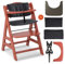 hauck Seggiolone Alpha Plus - Seggiolone Pappa Legno con Vassoio e Cuscino - Sedia Evolutiva da 6 Mesi, regolabile - (Cork)