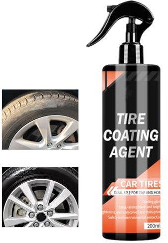 Generico Spray Rivestimento per Pneumatici - 200ml Lucidante per Pneumatici Ad Alto Brillantezza | Pulitore Macchie Fango Pioggia Polvere per Autocaravan Minivan Autocarro