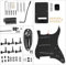 E - Gitarren Bausatz komplett Schwarz Premium Materialien fertige Montagebohrungen DIY Gitarre bauen für Musiker und Bastler