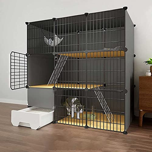 ZGHQHCDRH Hundebox, Zwinger Katzenlaufstall Frettchenkäfig Hundekäfige for kleine Hunde Indoor-Haustierlaufstall for den Innen- und Außenbereich – for Kleintiere, Welpen, Kätzchen