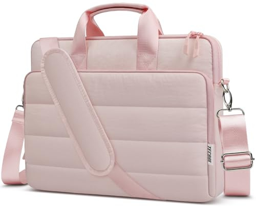TECOOL Borsa Porta PC Portatile 13 14 Pollici, Borsa a Tracolla Custodia | Laptop Messenger per 13-14 Pollici Acer Asus Lenovo HP Dell Notebook, MacBook Neo, Macbook Air 13 15, MacBook Pro 13 14, Rosa