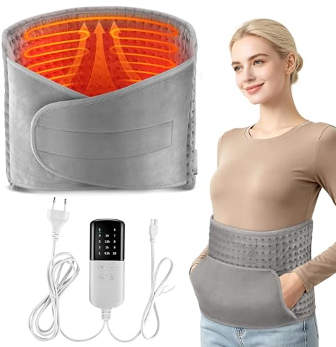 Mehrzweck-Heizkissen mit Tasche, Elektrische Heizdecke, Wärmekissen für Rücken Beine Schulter Taille, Menstruations-Heizkissen, 10 Heizstufen, 4 Zeiteinstellungen, Geschenk für Partner Eltern Senioren