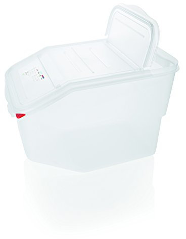 HACCP Zutatenbehälter, Lagerbehälter, 50 Liter Inhalt, doppelseitig aufklappbar, 56,5x34x40 cm, Kunststoff Weiss (A1-50 Liter)