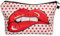 PREMYO Kosmetiktasche Klein für Handtasche - Schminktasche Damen Make Up Tasche - Federmappe Mädchen Etui Rote Lippen