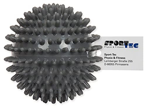 Sport-Tec Igelball Massageball Reflexzonen Massage Selbstmassage hart 9 cm anthrazit