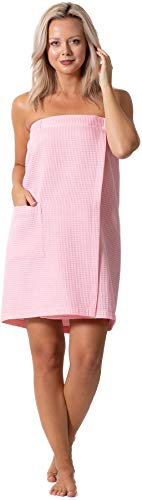 Schnell trocknender, leichter Wellness-/Badetuch mit verstellbarem Verschluss und elastischem Oberteil, blush, XX-Large