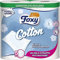 FOXY COTTON - 4er-Pack Toilettenpapaier, klinisch getestet, extra saugfähig, weich, stark, 5-lagige Toilettenpapierrollen aus Frischzellstoff mit 120 Blatt 7 x 7 x 7 cm - Weiß