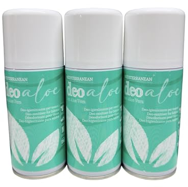 HOME PRO Deo Medit Aloe Vera Spray Igienizzante Tessuti Profumatore per Ambienti Deodorante Tascabile Igienizza Abiti Salvatessuti Armadi Mangiaodori 3x150ml