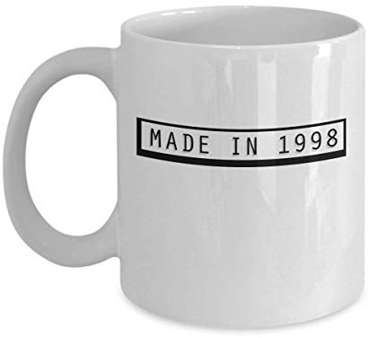 Coffee Mug for Best Gifts Made in 1998 Coffee Mug Cup (White) 20th Birthday Gen Generation Z 90s Kid Graduation Gift Merchandise Shirt Poster Sticker Pin Decal