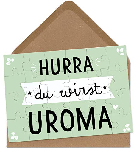 OWLBOOK Du wirst Uroma Puzzle mit Brief-Umschlag Geschenke Geschenkideen für die Familie zur Geburt & Schwangerschaft verkünden