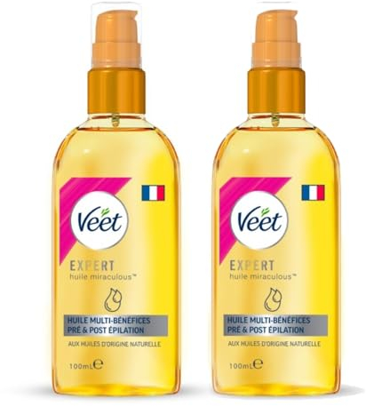 Veet - Hydratant Huile Miraculeuse Post Épilation et Pré et Post Rasage - À Base d'Huiles d'Origine Naturelle (200ml)