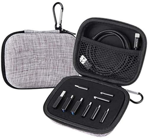 BHSKJSZ Kit de 10 adaptadores de Tipo C compatibles con Micro USB/Tipo C/USB OTG, maletín de Viaje con mosquetón y Cable USB Tipo C Incluido.