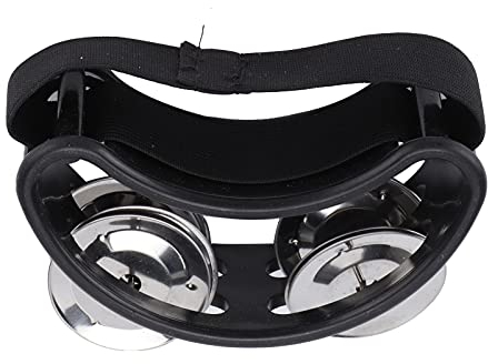 Foot Shaker Percussion, Foot Tamburin Kleine Größe Leicht Tragbar für Gitarren Drum Zubehör Instrument(Schwarz)