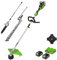 Greenworks Cortabordes Eléctrico y Desbrozadora 48V(2×24V) 40cm, Accesorio de Cortasetos, Motosierra Pértiga como Accesorio con 2 Baterías 4Ah y Cargador Doble