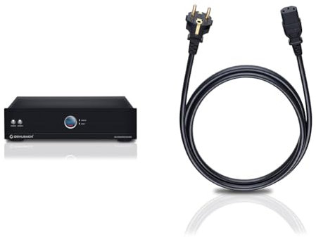 Oehlbach XXL Powerstation 909 - High-End HiFi Mehrfach-Steckdose - schwarz & Oehlbach Powercord C13 / 300 - Netzkabel mit Schukostecker & Kaltgerätekupplung - Hochflexibel - 3m - schwarz