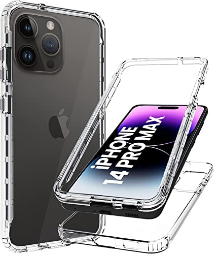 For iPhone 14 Pro Max Case Clear 360 Front and Back Full Body Protection | Anti-Scratch, Shockproof, Slim Transparent TPU Phone Cover, 6.7 inch