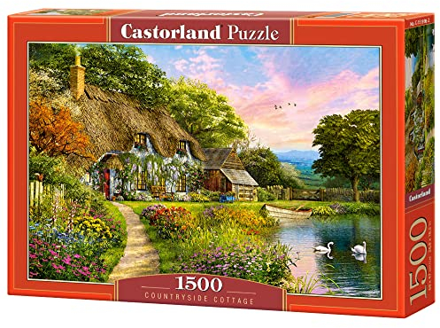 Castorland 1500 EL. Wiejska chatka NAD jeziorem [Puzzle]