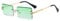 YUELUQU Retro Rimless Rectangle Sunglasses for Women Men Transparent Glasses Y2K Vintage Eyewear (Gold green)