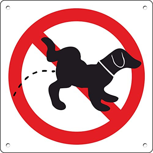Pubblimania Prohibición de pis para perros | Panel de aluminio para exterior - interior, espesor 3 mm (Prohibición Pipi Chiani)