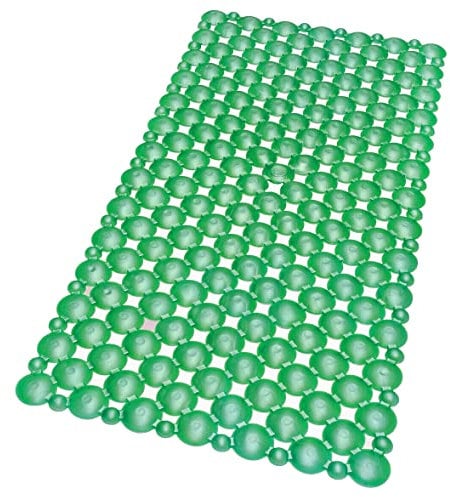 emmevi Alfombra de ducha con ventosas antideslizante, alfombrilla de baño de PVC antimoho, mod. Spera _ Pearly, 35 x 75 cm, verde