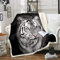 Tiger Drucken Wohndecke 150x200cm Kinder Jungen Karikatur Wild Tier Kuscheldecke Mädchen Weißer Tiger Flanell Fleecedecke Bett Sofa Dekor Kollektion Flauschige Decke weiß Grau Wildtiere Muster
