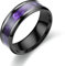 Ayoiow Ringe Männer, Ringe Lila Schwarz 8mm Schalenmuster Verlobungsringe Ring Größe 65 (20.7)