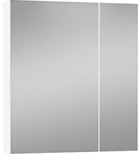 Baikal Mueble Camerino con Espejo, Armario Auxiliar de Baño Multiusos, Opción con o sin Luz LED. Mueble de Pared de fácil colocación. Armario MONTADO. Acabado Blanco. Camerino 70 cm