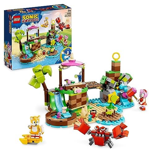 LEGO Sonic The Hedgehog Amys Tierrettungsinsel Spielzeug-Set, Baubares Spiel mit 6 Charakteren, darunter Amy & Tails-Figuren, Geschenke für Kinder, Jungen und Mädchen ab 7 Jahren 76992