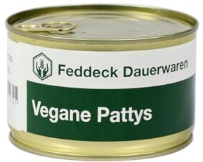 Feddeck - Vegane Pattys - 400 g | Fertiggericht, verzehrfertig, bis zu 10 Jahre haltbar, Notnahrung