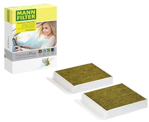 MANN-FILTER FP 25 034-2 Innenraumfilter / Kabinenluftfilter - FreciousPlus Biofunktionaler Pollenfilter - (2er Set) für Pkw + Transporter | Fp 25 034-2 Kompatibel mit Eqe (V295),EQE Suv (X294),EQS (V297),EQS Suv (X296),S-Klasse (V223),S-Klasse (W223),S-Klasse (Z223