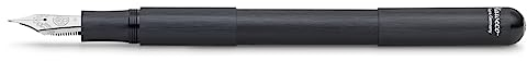 Kaweco SUPRA Füllhalter Schwarz I Exklusiver Aluminium Füllfederhalter für Tintenpatronen mit hochwertiger Stahlfeder inkl. Retro Metallbox I Füller 95-165 mm I Federbreite: M (Medium)