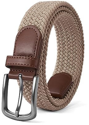 Elastic Braided Stretch Woven Casual Belt 1 3/8 With Gift Box