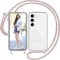 Nupcknn Handykette für Samsung Galaxy S23 Hülle mit Band,Ultra Dünn Transparent Handyhülle (Abnehmbar) Necklace mit Kordel zum Umhängen Kameraschutz Handy Kette Stossfest Schutzhülle(Rosegold)