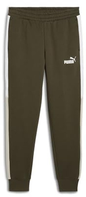 PUMA Herren Power Colorblock Sweatpants FL Cl Gestrickte Hosen, Dark Olive, XL EU